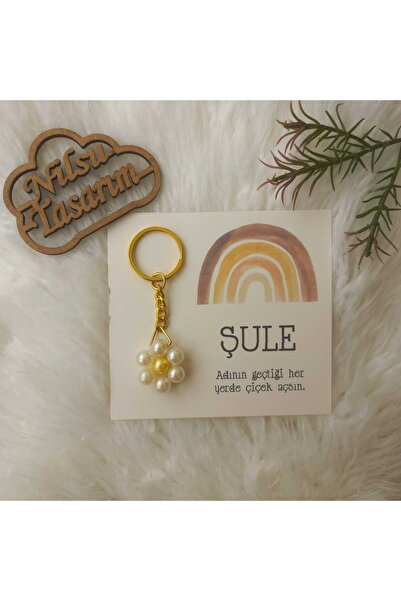 10 Pieces Daisy Keychain-Personalized Card-Birthday - Newborn - Mevlid - Circumcision Gift
