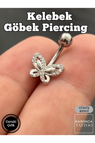 Karınca Piercing Butterfly Stone Navel Piercing Belly Piercing