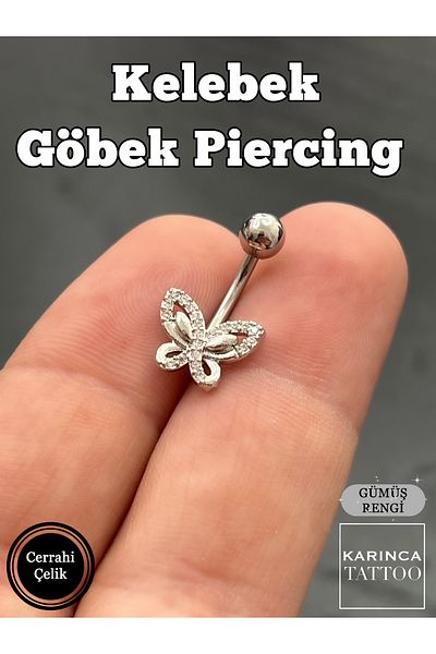 Karınca Piercing Butterfly Stone Navel Piercing Belly Piercing