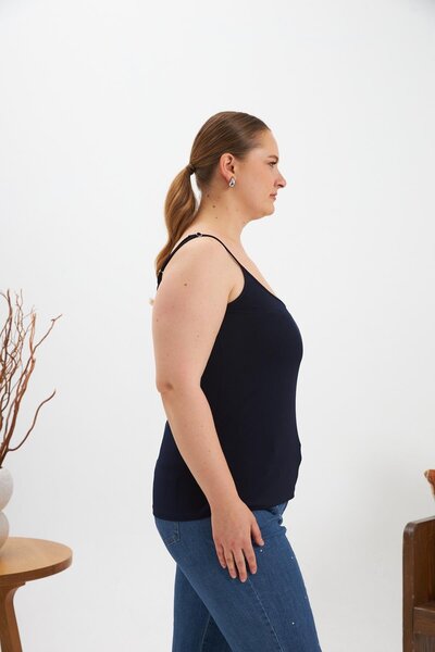 RMG Large Size Strap Undershirt Navy Blue