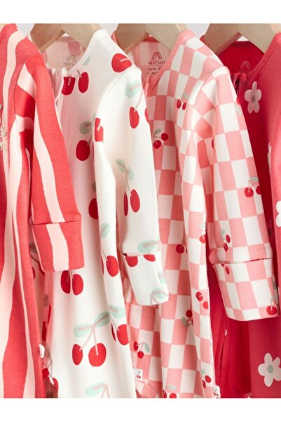 Next Baby 100% Cotton Cherry Patterned 4-Piece Sleepsuit Set
