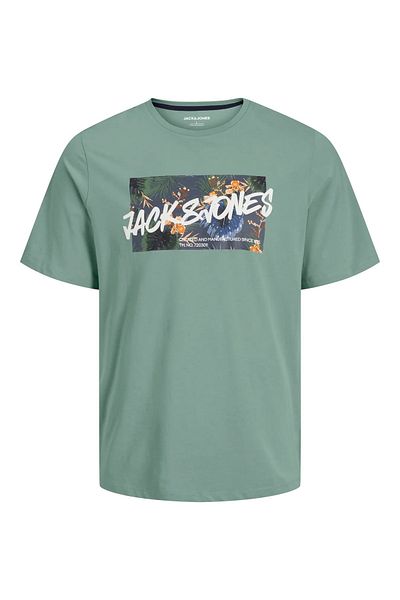 Jack & Jones Мъжка тениска Jjhawaii Shape 12269324 Зелена