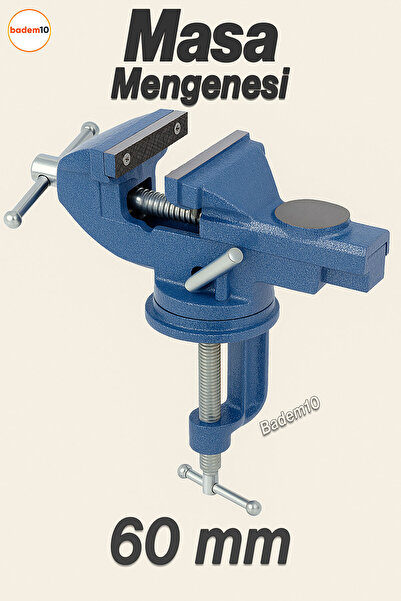 Badem10 Mobilya Tezgah Mini Masa Mengenesi 60 mm Dönerli Tabla Taban Ahşap Kanca Metal Döküm İşkence