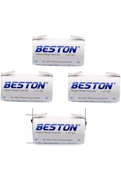 Beston بطارية SC قابلة لإعادة الشحن 3000 مللي أمبير/ساعة 1.2 فولت عبوة من 4 قطع