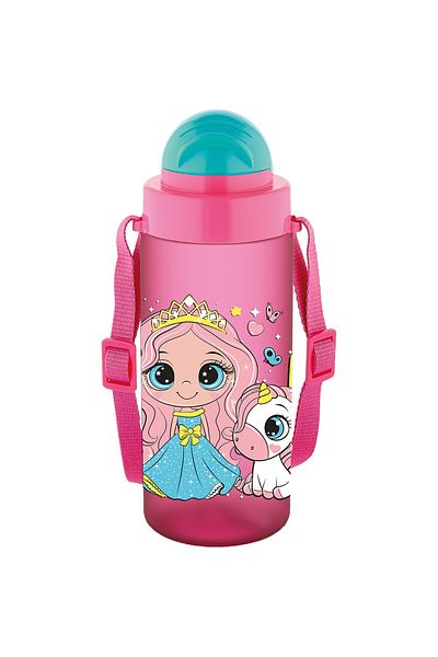 Noki Kids Water Bottle Tritan Straw Lid 500 ml Pink