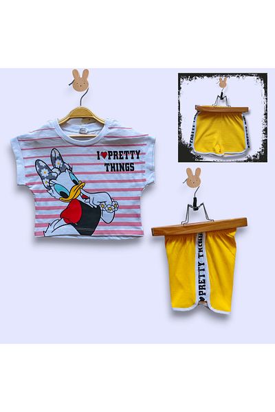 Kerimino Cotton Combed Shorts Girl's Set