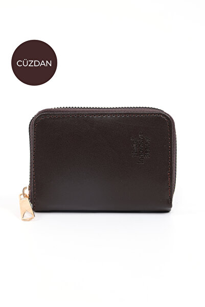 SHAKA Kahve Rengi SHK63 Kartlıklı Bozuk Para Ve Kağıt Para Bölmeli Fermuarlı ...