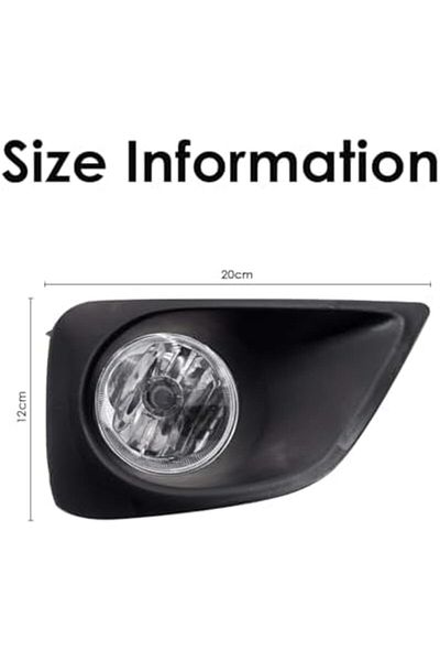 Kashafi Toyota Yaris 2013 Fog Light Kit Set for Hatchback, Clear Lens with Chrome Trim, Bulbs & Wiring