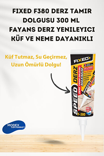 FIXED SGS Fayans Arası Derz Tamir Dolgusu 300 ml Hazır Fayans Derz Yenileyici Küf Ve Neme Dayanıklı