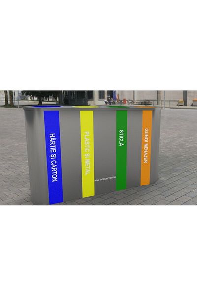 Altesse Recycling Bin with 4 Compartments, Premium Stainless Steel, Indoor/Outdoor