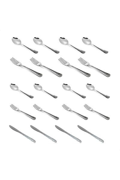 Blackstone 20-Piece Mirror Polished Stainless Steel Flatware Set – Service for 4, Dishwasher Safe