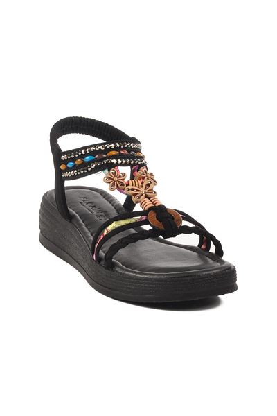 WALKWAY Black Women's Heeled Sandals T-008 Z