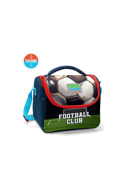 Coral High Navy Blue Football Patterned Thermo Lunch Box 11795