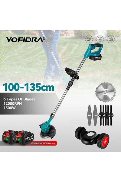 OEM 3-in-1 PRO 48V Electric Brushcutter with 2 Removable Wheels – Makita Compatible