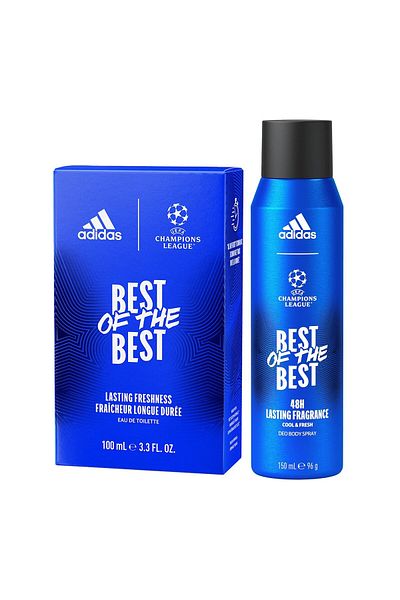 adidas EDT Best Of The Best Champion League For Men 100 ml + Deo Body Spray 150 ml
