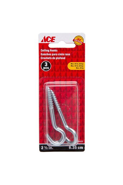 ACE Ceiling Hooks (6.35 cm, 3 pcs)