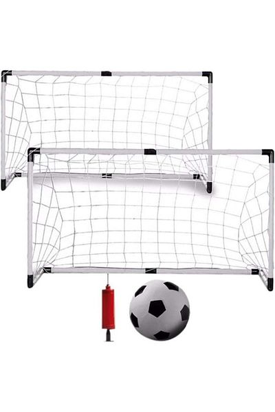 xpress sales Set 2 porți de fotbal SOLTOY® cu minge, pompă, fileu și cârlige de montare