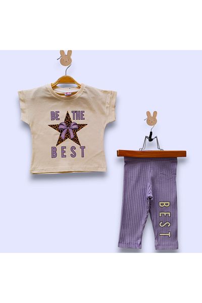 Beray Bebe Reported Starry Single Jersey Cotton Capri Girl's Set