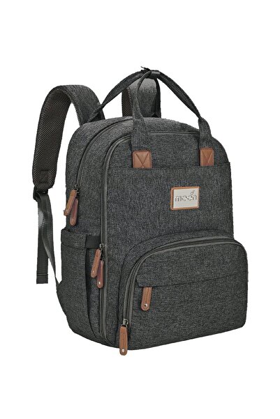 Moon حقيبة ظهر أنيقة للعناية بالطفل من كاري مي باللون الرمادي الداكن مقاس 42 × 30 × 16 سم