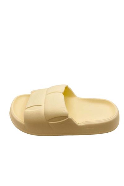 CRACOS Lightweight slippers for the beach or pool, fluffy pattern, beige, size 36-37, 24 centimeters