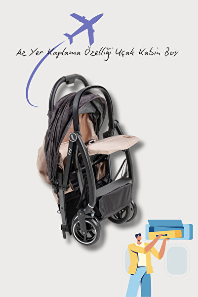 Baby2Go Ivy Kabin Boy Kolay Katlanabilen Amortisörlü Tekerler İkonik Tasarım Bebek Arabası