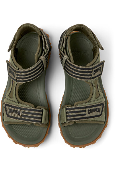 CAMPER Women's Red Adjustable Hook And Loop Summer Sandals with Soft Flat Soles DriftTrail