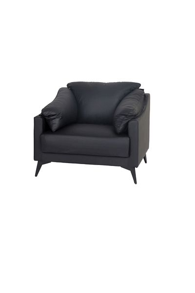 rexa Comfortable Leather Cost-effective Black Modern Style Office Sofa Single Seat