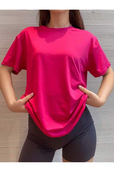 MODAVİBE Tricou simplu de bază – Decolteu tip crew neck, Bumbac poliester, Țe...