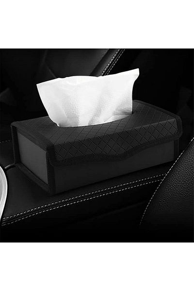 Generic Car Tissue Holder Box Large-capacity Auto Folding Tissue Dispenser For Dashboard/Armrest/Office/Home