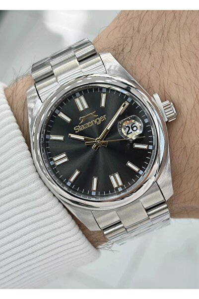 Slazenger Orijinal 2 Yıl Garantili Su Geçirmez Çelik Kordon Takvimli Erkek Ko...
