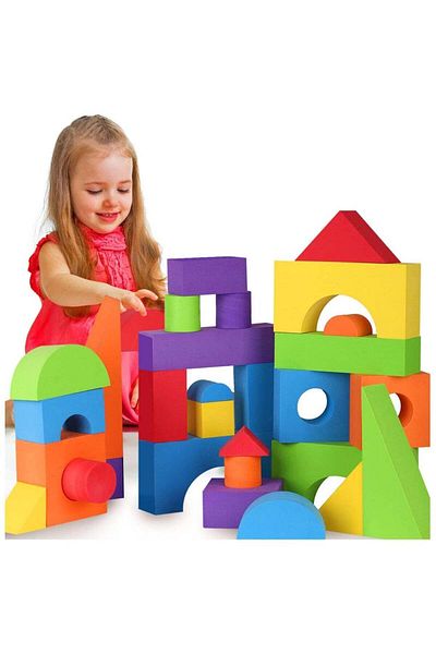 Toy Box Treasures 52 قطعة من مكعبات الرغوة الممتعة الكبيرة للأطفال