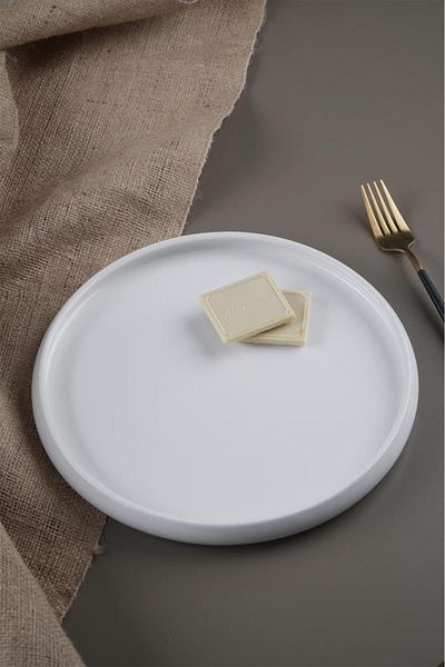 ACAR Bianco Perla 4 Pieces Porcelain Round Serving Plate - 26 cm Sct-21-0219
