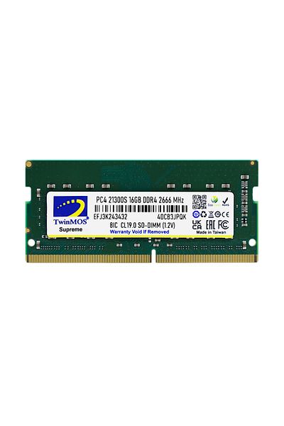 TwinMOS Mdd416gb2666n، 16 جيجابايت، Ddr4، 2666 ميجا هرتز، 1.2 فولت ذاكرة الوصول العشوائي للكمبيوتر المحمول