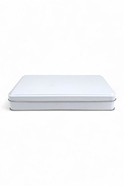 KONTENSAN 300X200X57 mm Metal Covered Non-Printed Metal Box, Matte White, 25 Units