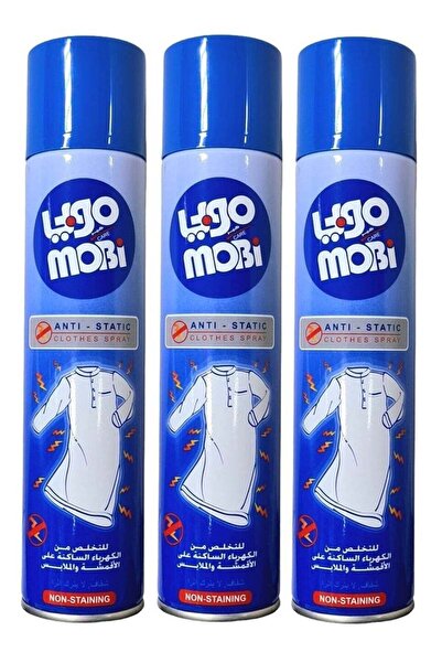MOBI 3 قطع بخاخ مضاد للكهرباء الساكنة للملابس - 3 × 300 مل