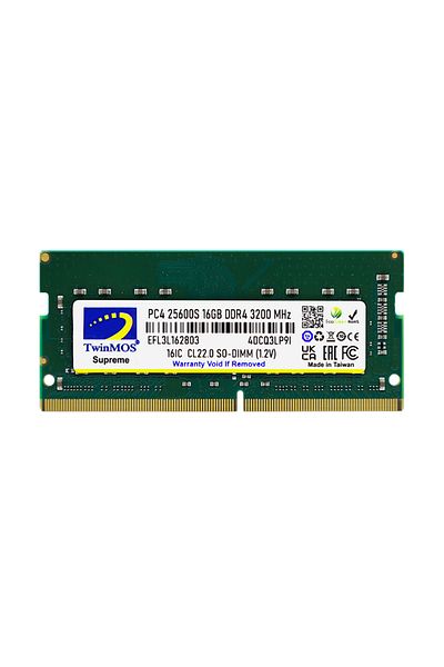 TwinMOS Mdd416gb3200n، 16 جيجا، Ddr4، 3200 ميجا هرتز، 1.2 فولت ذاكرة الوصول العشوائي للكمبيوتر المحمول
