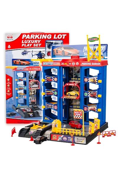 xpress sales Multi-Level Parking Garage Toy, Model 92126, 6-Piece Set