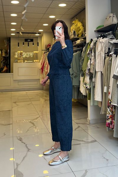 Vosse On Fashion Indigo Stitching Detailed Suit
