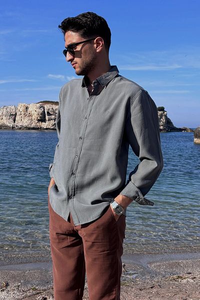 inpool Men'S, Shirt Collar, Regular Fit, a Quality, Old Money Culture, Lyocel Shirt G15