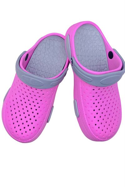 CRACOS Women's Garden Clogs Made of Eva Material, Pink-Grey, Size 37, Very Light, 24.5 Centimeters