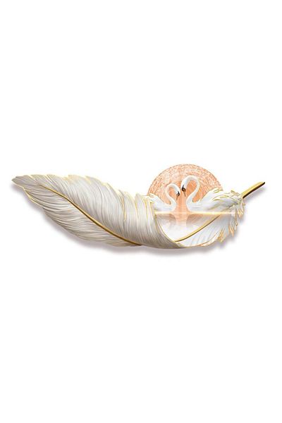 Un LED Feather and Swan Light Art Panel with Remote Control