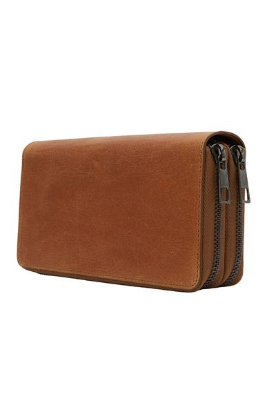 Meskanto Ultra Genuine Leather Double Zipper Wallet