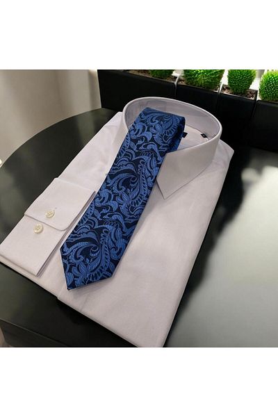 Sarar Shawl Pattern Blue Tie