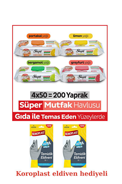 Sleepy East clean süper yüzey temizlik mutfak havlusu& mendili karma paket 4x...