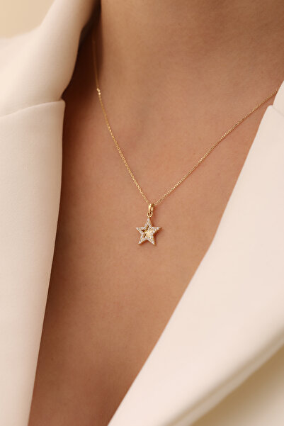 YAVUZ KUYUMCULUK 14 Ayar Altın Kalemli Yıldız Kolye