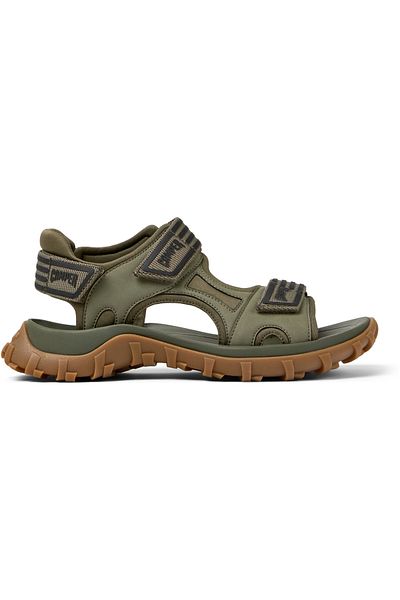 CAMPER Men's Green Hook And Loop Adjustable Summer Sandals with Non-Slip Sole Drift Trail