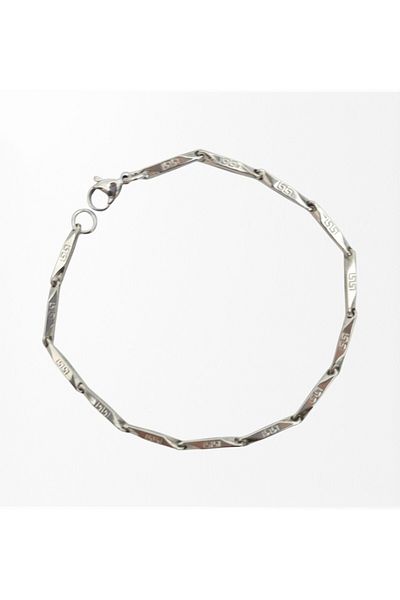 Tasarım Steel Bracelet Titanium Melon Motif Model 2 mm Thickness 20 cm Length Silver Silver