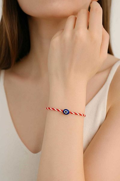Feron accessories Unisex Mertaniçka Red White Drawstring Luck Bracelet 2 (Pcs) Mt116
