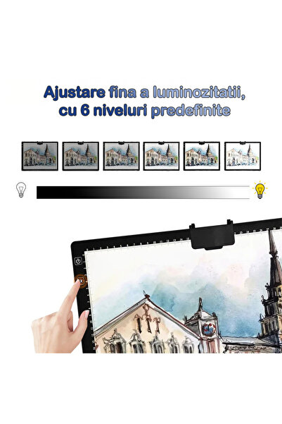 OEM Drawing tablet with LED lighting A3, adjustable intensity, USB charging