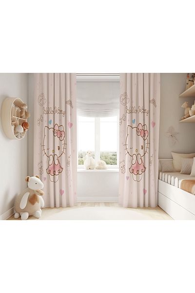 Şen Dekorasyon Heloki̇tty Children's Fund Curtain